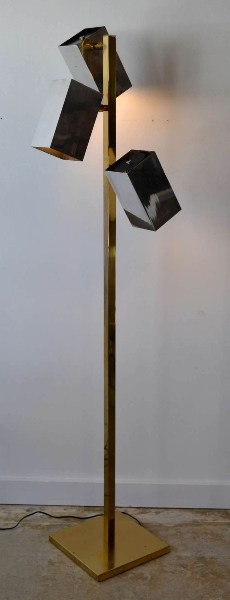 Robert Sonneman Chrome & Brass Floor Lamp