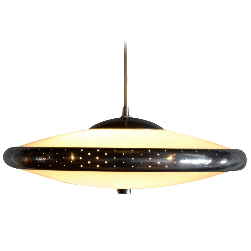 Mid Century UFO Saucer Pendant Light