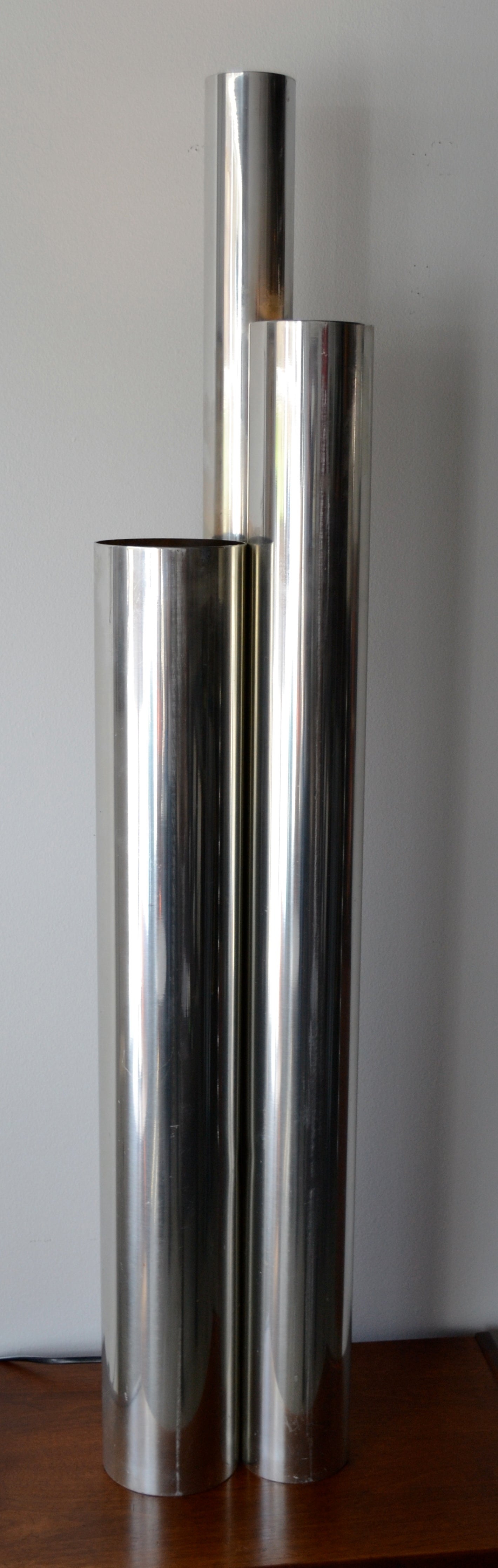 Tubular Chrome Skyscraper Lamp in the Manner of Vladimir Kagan, 1960s