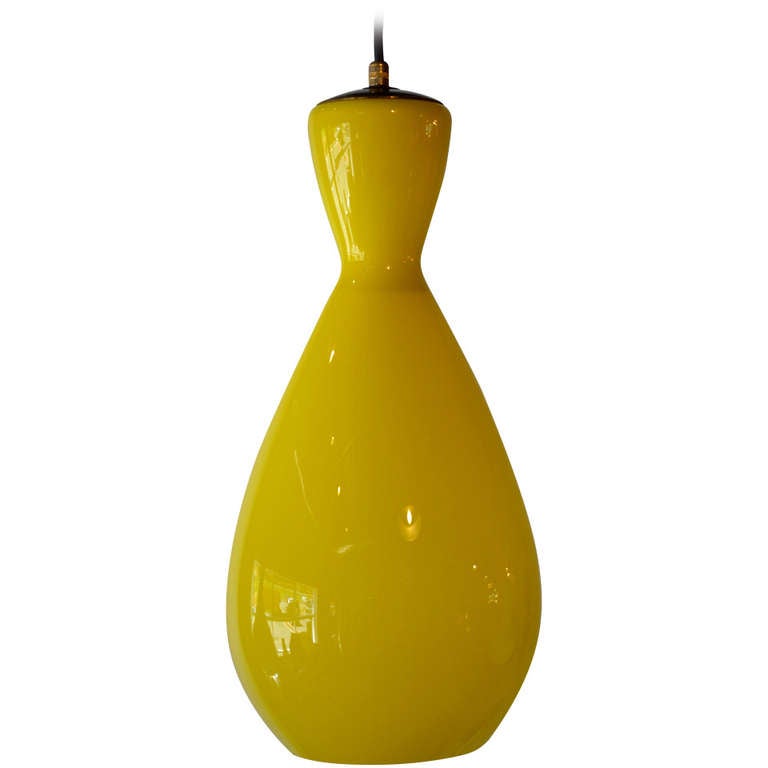 1950's mid century modern italian murano glass pendant light