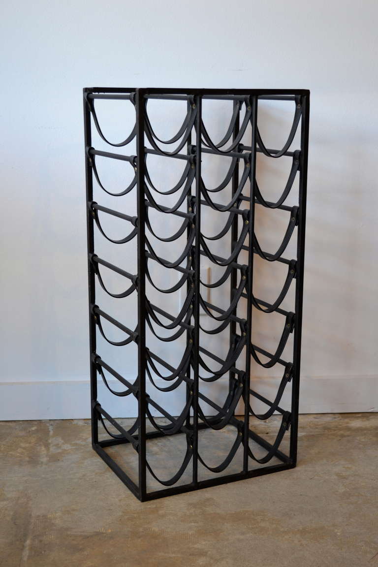21 bottle mid century wine rack in the manner of arthur umanoff