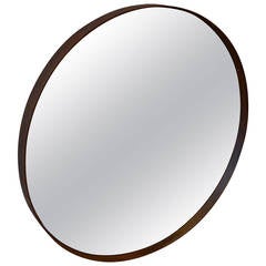 Industrial Round Metal Band Mirror