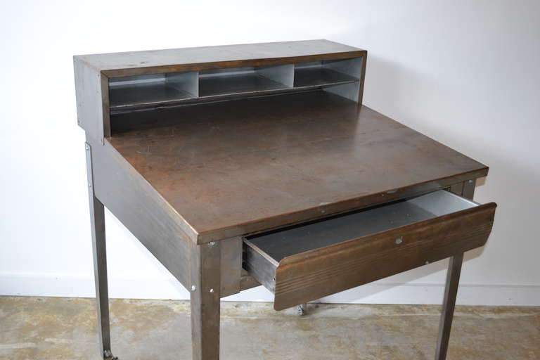 vintage metal industrial desk