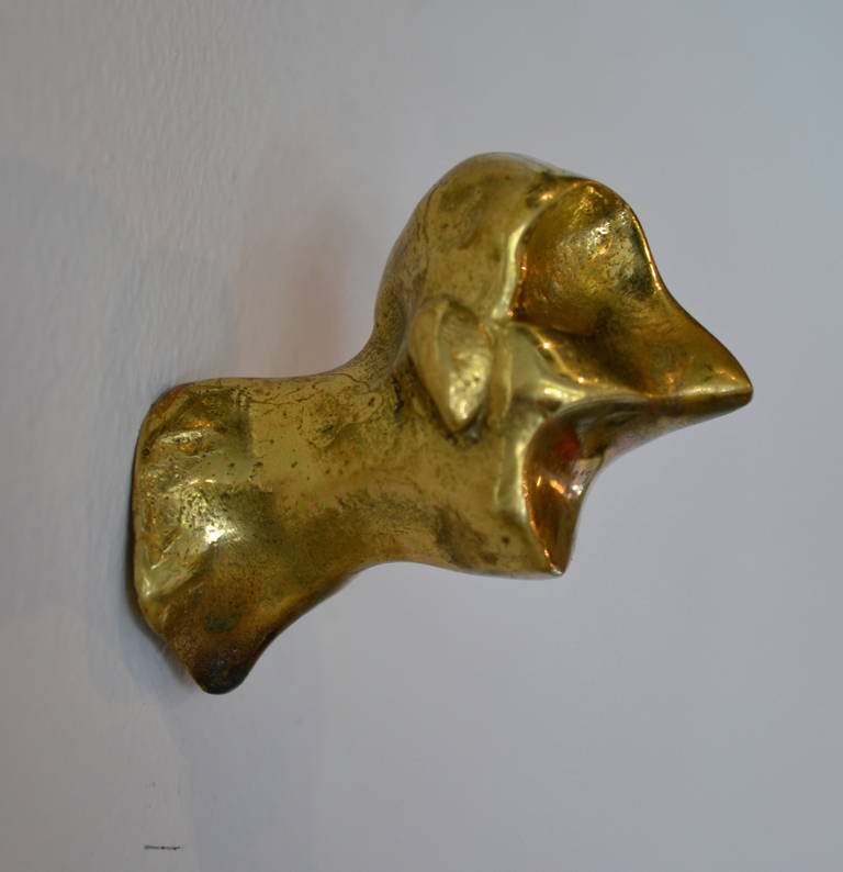 Four Brutalist Bronze Drawer Pulls in the Style of Paul Evans In Excellent Condition In Bedford Hills, NY