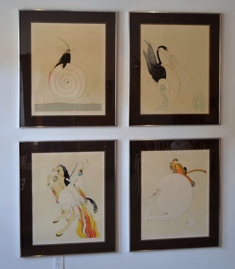 etro inspired burt groedel limited edition signed lithographs