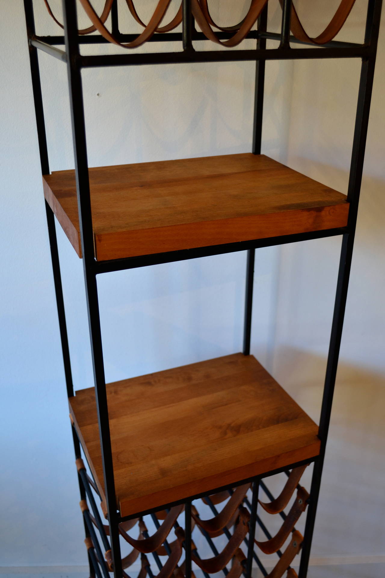 Pair of Wrought Iron and Butcher Block Wine Racks by Arthur Umanoff, 1950s at 1stDibs arthur
