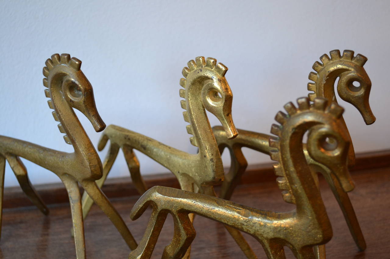 Mid-Century Modern Sculptures brutalistes de chevaux en bronze du milieu du siècle dernier de Frederic Weinberg en vente