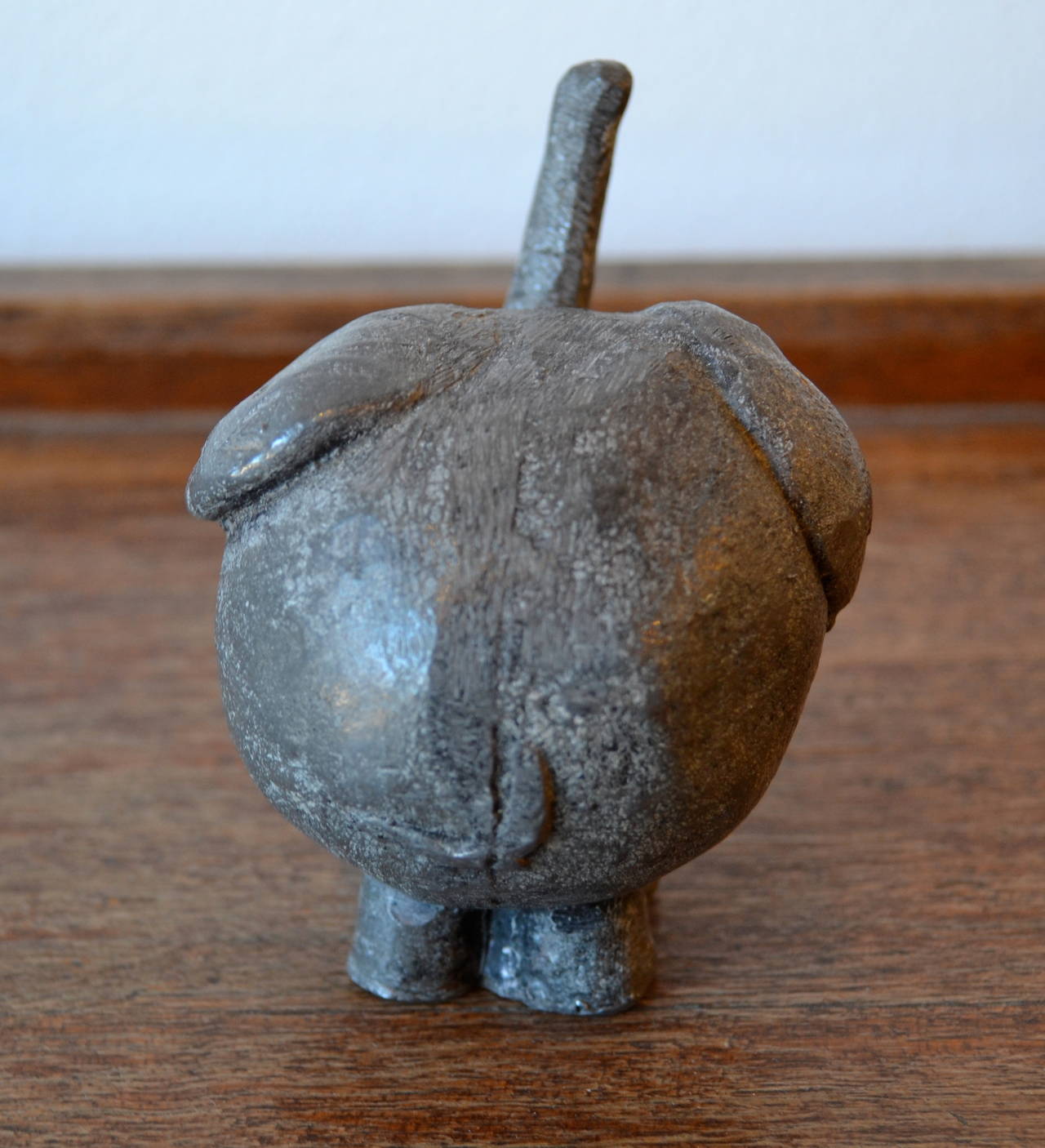 Unknown Mid Century Modern Brutalist Small Elephant Sculpture Made of Lead For Sale