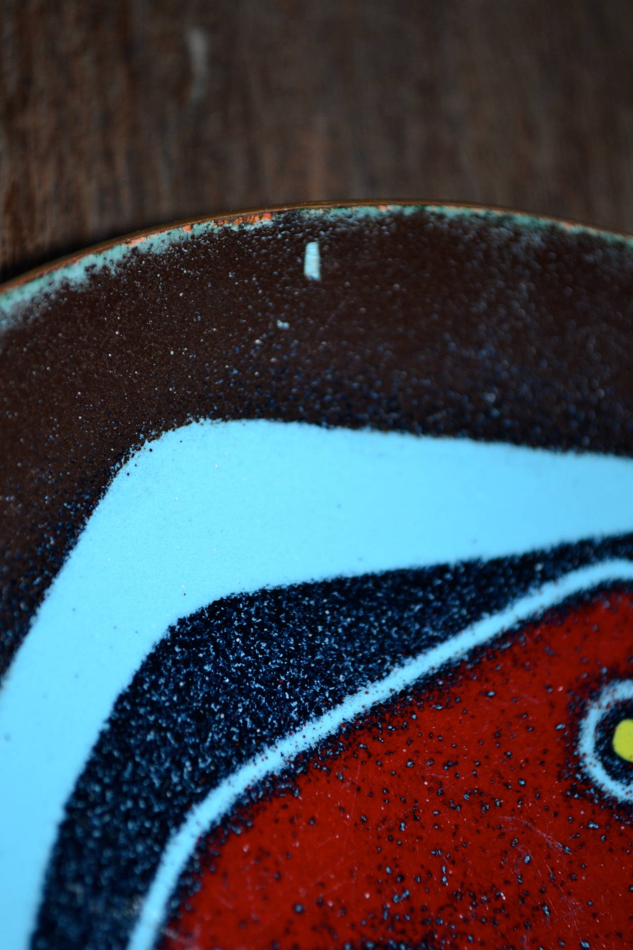 Mid-Century Modern Enamel on Copper Fish Dish by Ellamarie & Jackson Woolley, circa 1960s