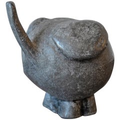 Mid-Century Brutalist Lead Metal Elephant Sculpture