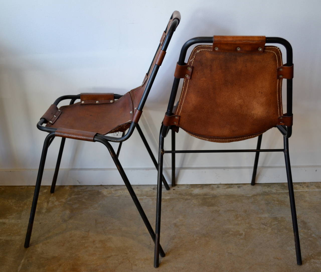 leather and metal chairs