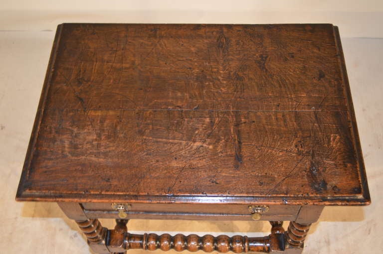 Oak 18th Century English  Bobbin Side Table