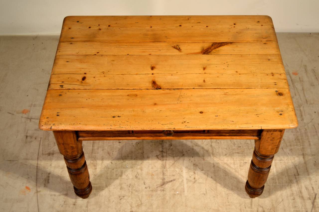 19th Century English Pine Side Table 1