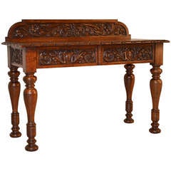 19th Century English Carved Hall Table