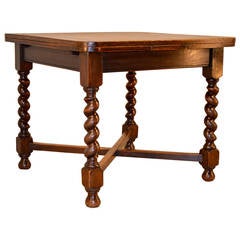 Antique c.1900 English Oak Draw-Leaf Table