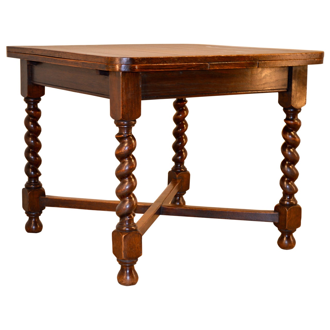 c.1900 English Oak Draw-Leaf Table