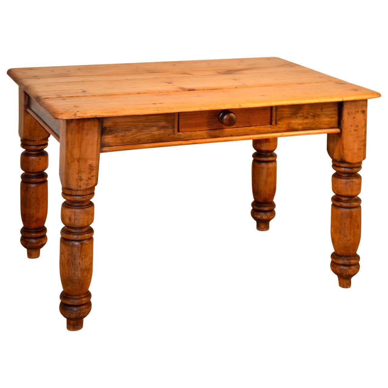 19thc. English Pine Side Table For Sale at 1stdibs