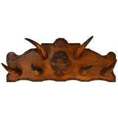 19th-c. French Carved Hat Rack