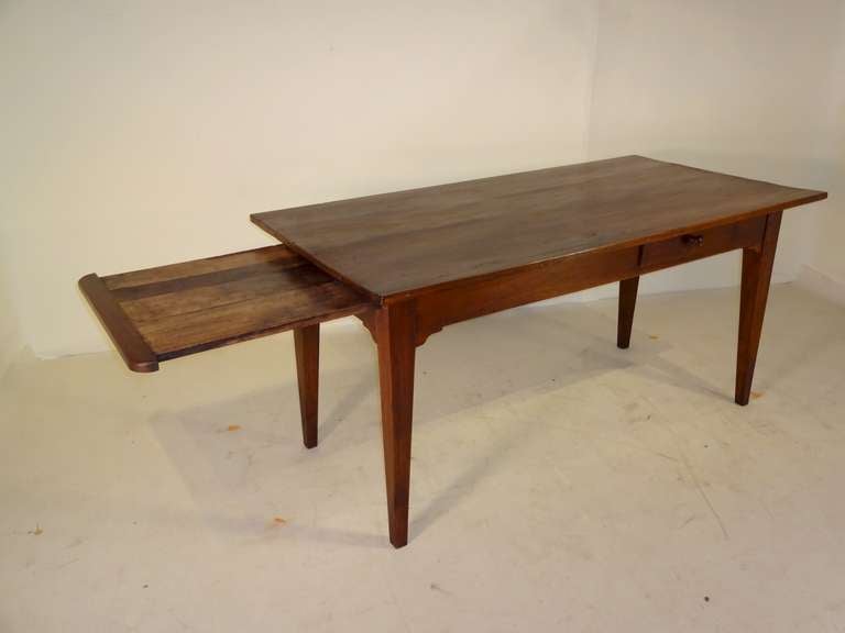 Rustic 18th Century French Farm Table with Breadboard End