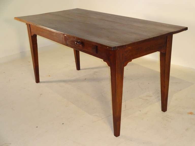 18th Century and Earlier 18th Century French Farm Table with Breadboard End