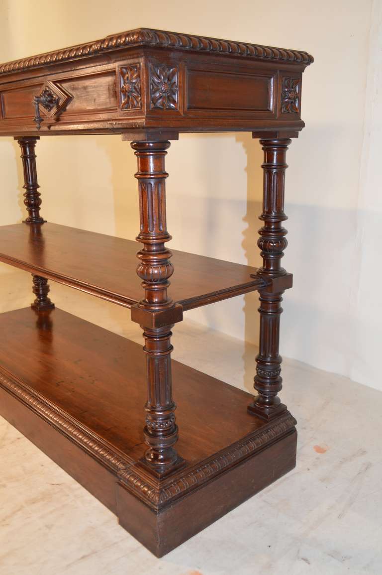 19th-c. French Walnut Buffet In Good Condition In High Point, NC