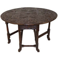 Charles II Carved Gate Leg Table