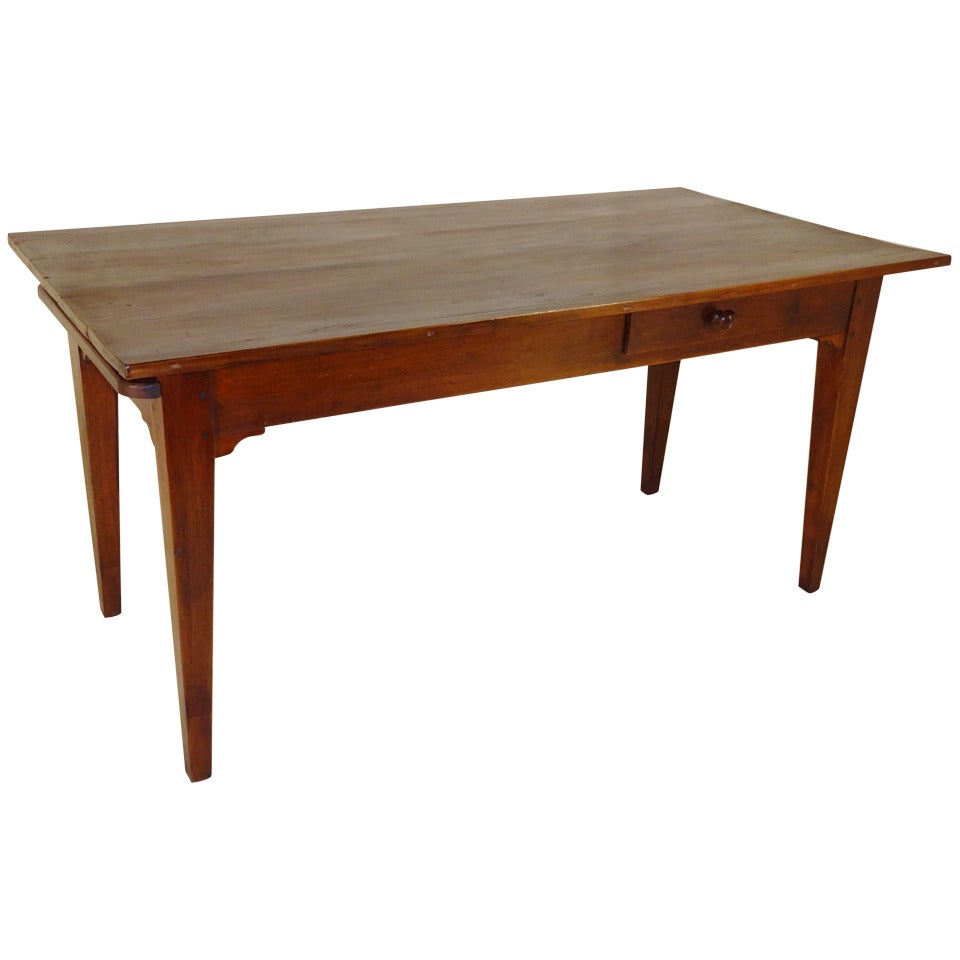 18th Century French Farm Table with Breadboard End