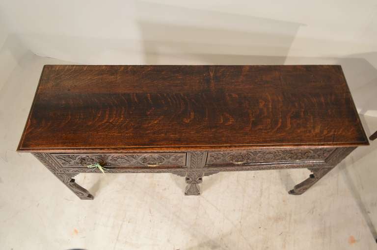 Charles II 17th-C. Carved Oak Sideboard