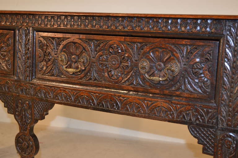 17th-C. Carved Oak Sideboard 2