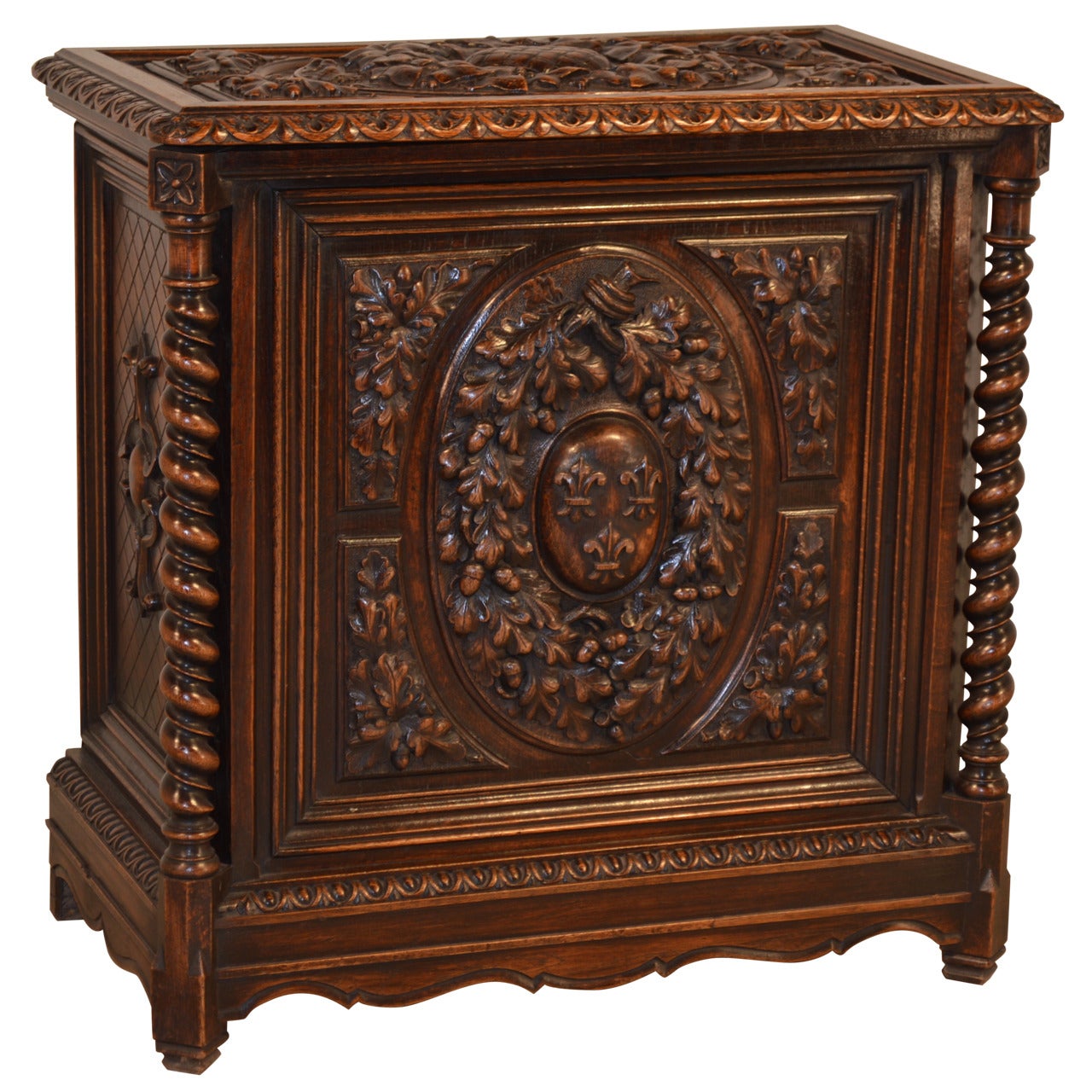 19th Century French Carved Oak Baguette Box