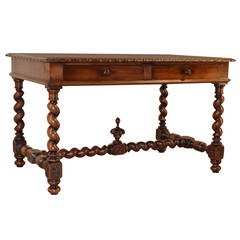 19th Century French Oak Library Desk