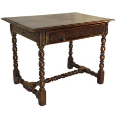 Early 18th-C. English Oak Side Table