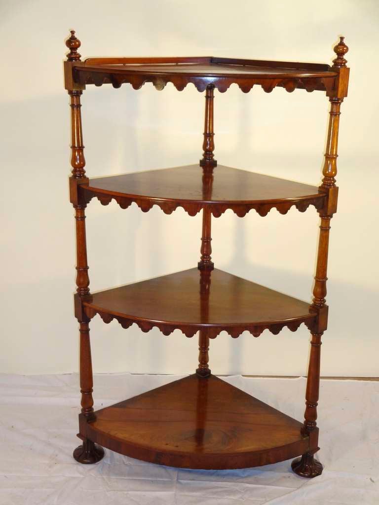 19th-C. English Mahogany Corner Shelf