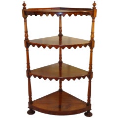 Antique 19th-C. English Mahogany Corner Shelf