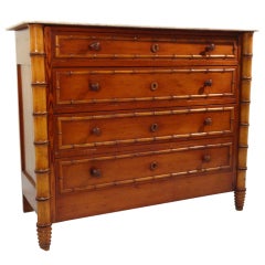 19th-C. French Faux Bamboo Chest