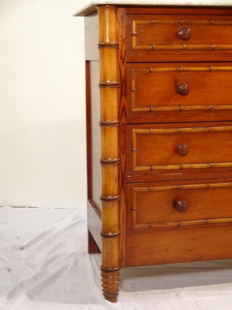 19th-C. French Faux Bamboo Chest In Good Condition In High Point, NC