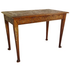 19th-C. Scottish Carved Library Table