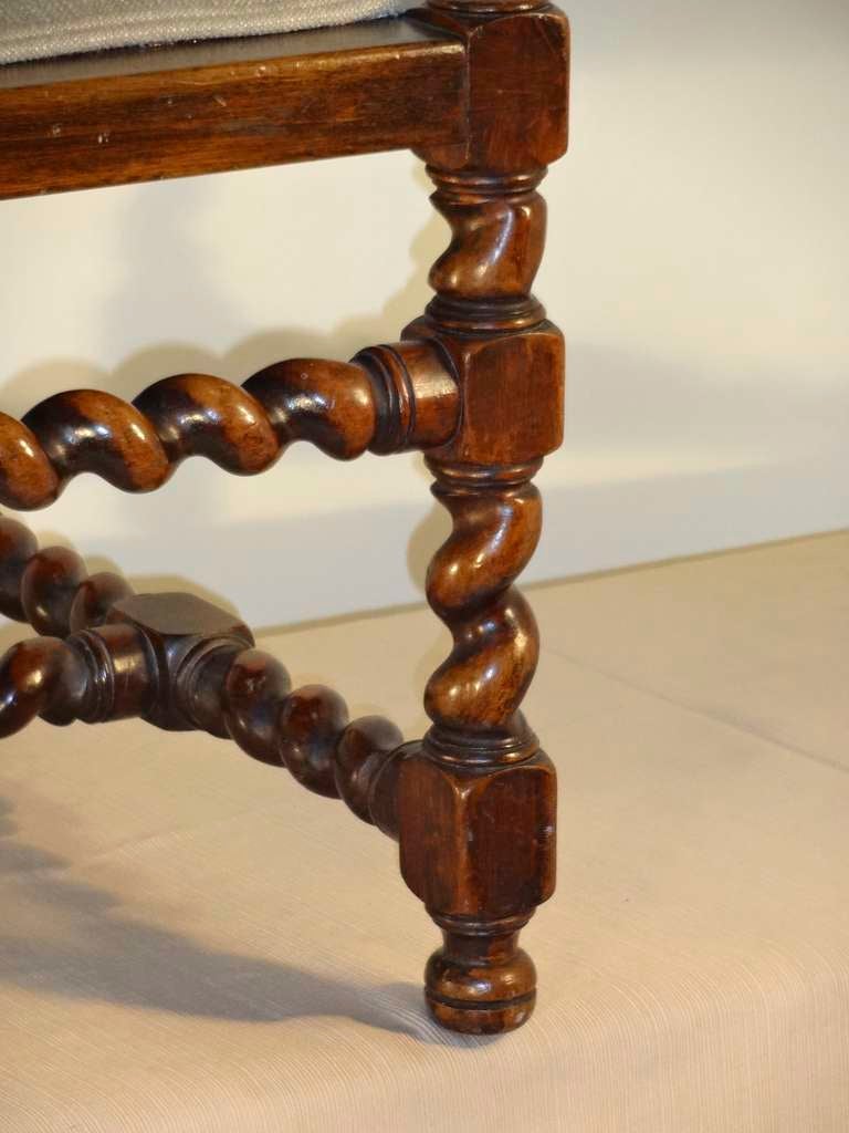 19thC. English Oak Barley Twist Bench at 1stDibs
