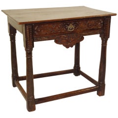 18th-C. English Oak Side Table