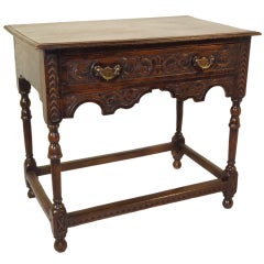 18th-C. English Oak Side Table