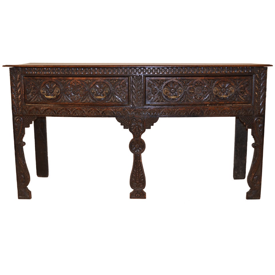 17th-C. Carved Oak Sideboard
