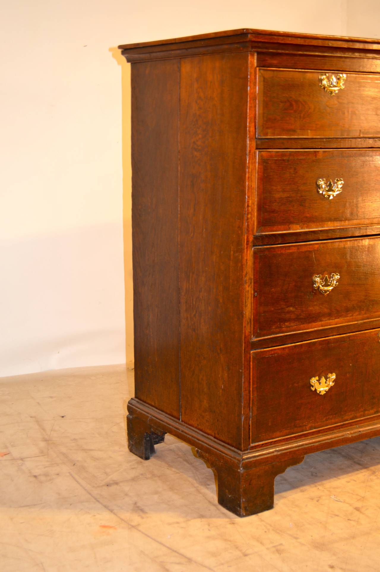 English 18th Century  Oak Chest For Sale