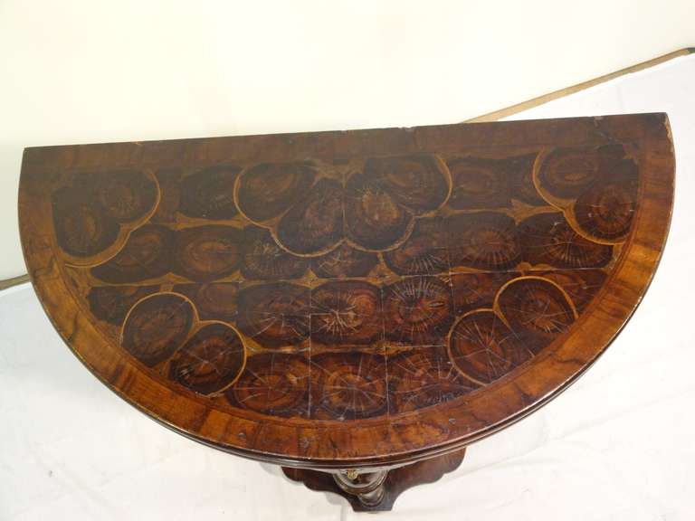 Oyster Walnut Game Table In Excellent Condition In High Point, NC