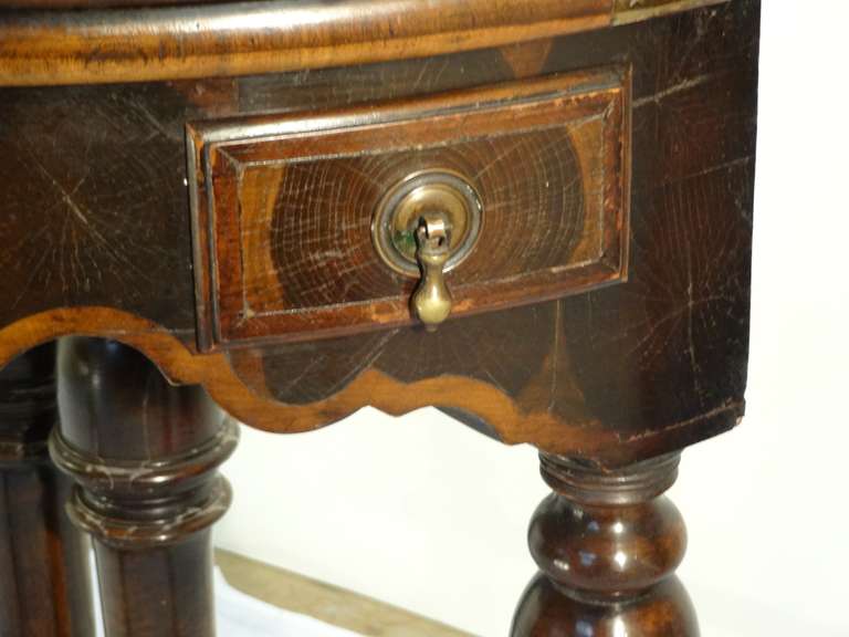 18th Century and Earlier Oyster Walnut Game Table