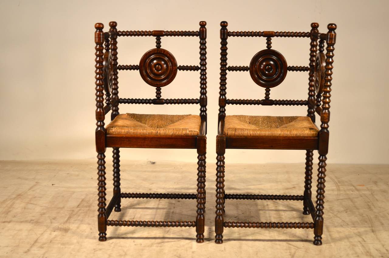 19th Century Pair of French Corner Chairs In Excellent Condition In High Point, NC