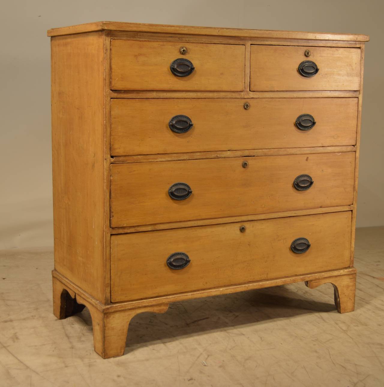19th Century English Chest with Original Gold Paint
