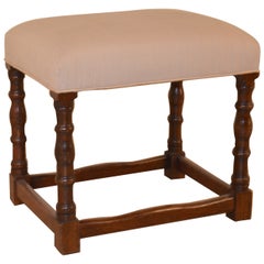 19th Century English Oak Turned Stool