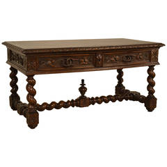 19th Century French Carved Oak Coffee Table