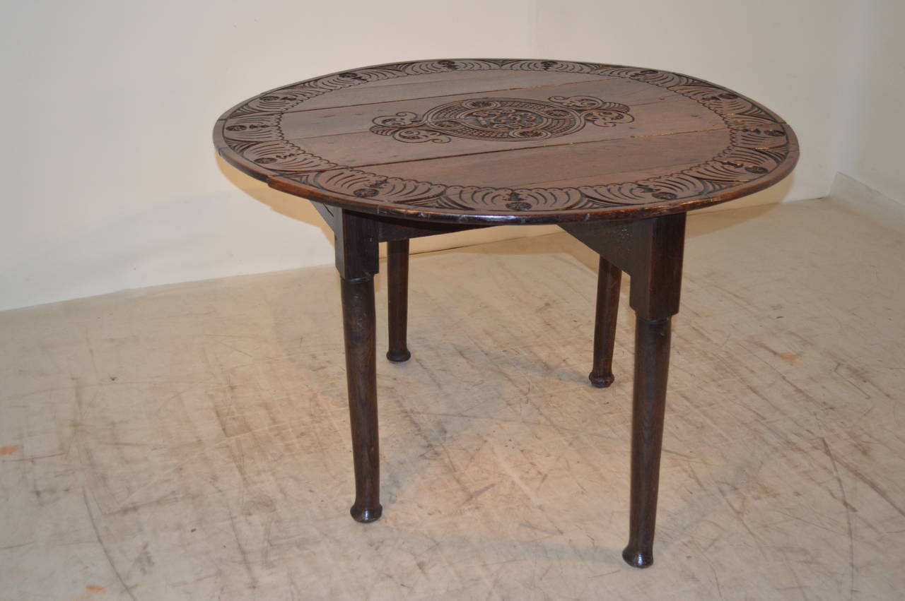 18th Century and Earlier Gate Leg Table, dated 1653