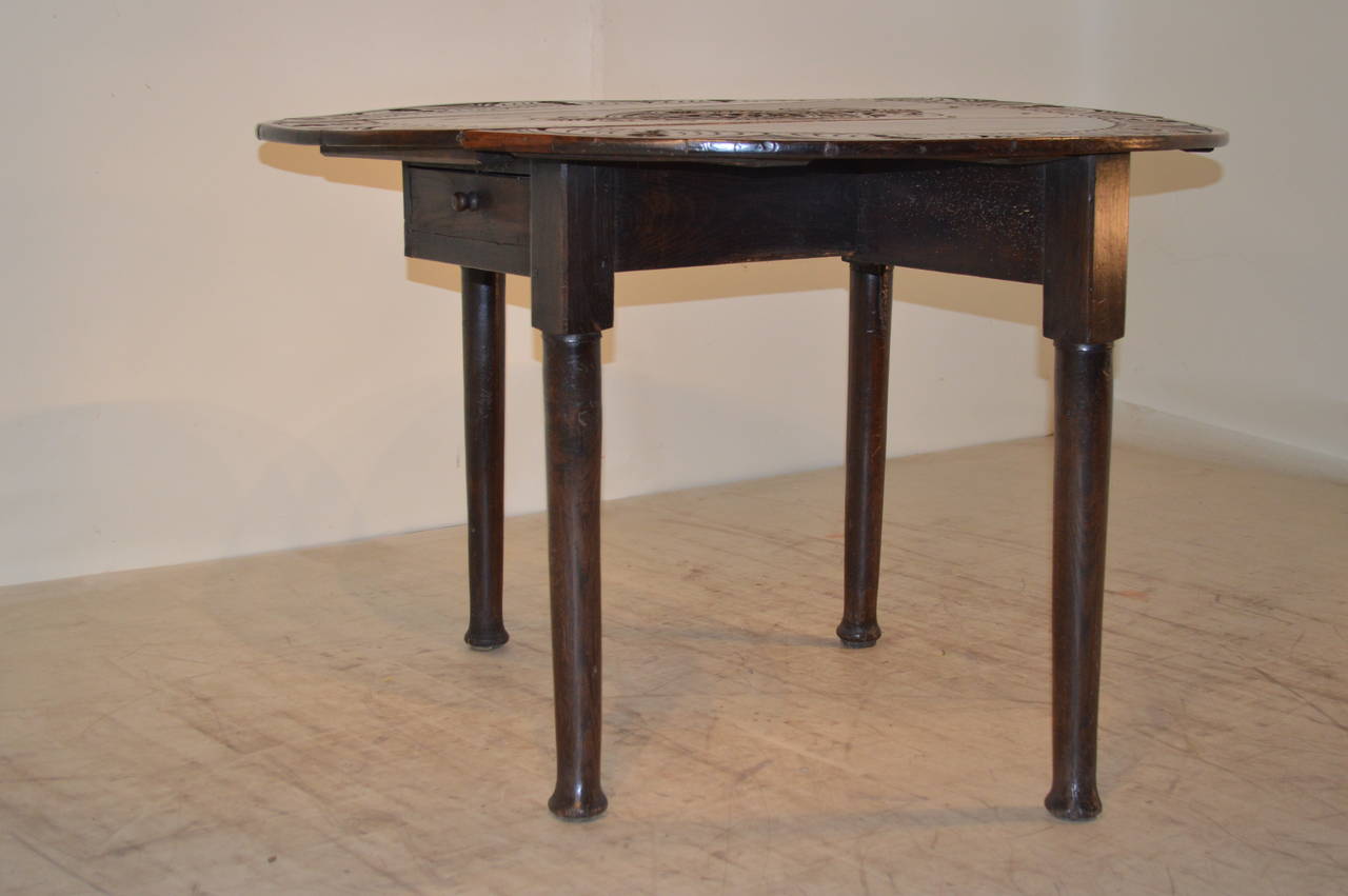 Carved Gate Leg Table, dated 1653